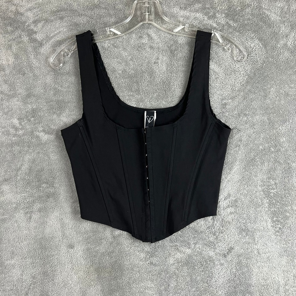 Vintage Y2K Windsor Deadstock Corset Top Womens M Black USA Dark Reinassance NWT